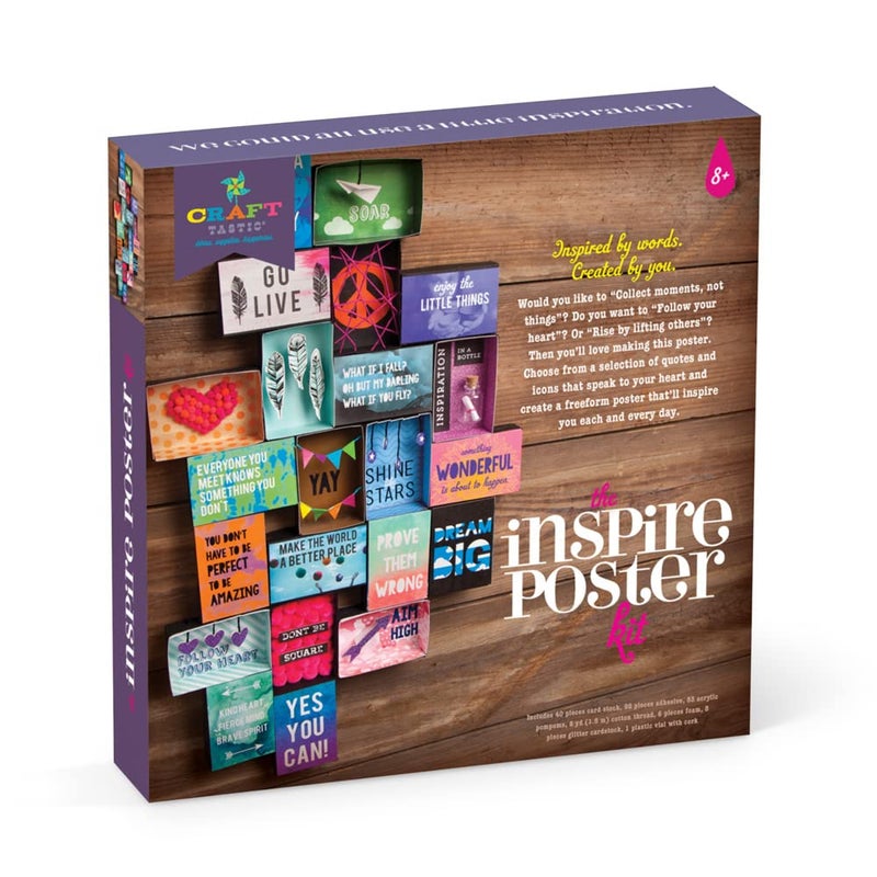 Craft Tastic Craft-tastic - Inspire Poster Kit - Design a One-of-a-Kind Freeform Poster - Ages 8+ - Image 1